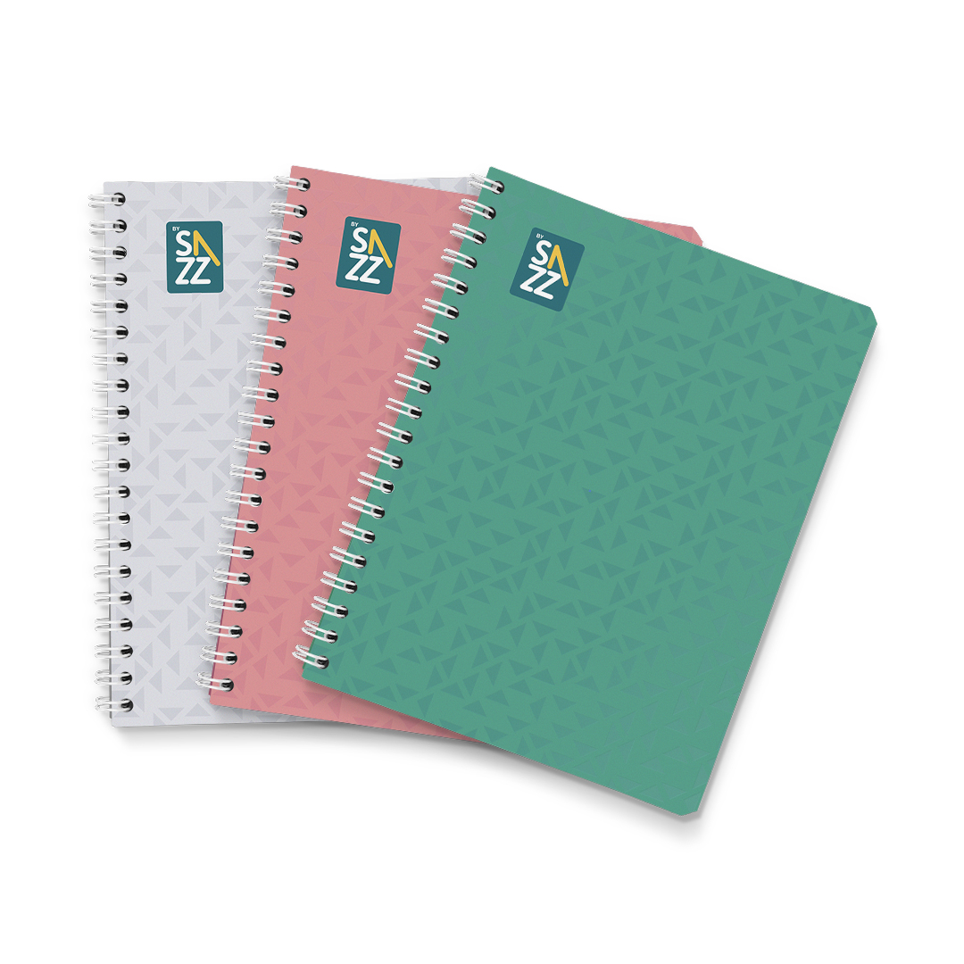 Ahuyentar Basura Depresión Cuaderno SAZZ Classic Espiral Doble Plus Profesional 5 Materias 200 Hojas  3Pack Surtido – SAZZ